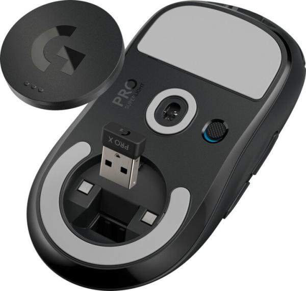 Logitech G Pro X Superlight/ Herná/ Optická/ Pre pravákov/ 25 600 DPI/ Bezdrôtová USB/ Čierna 