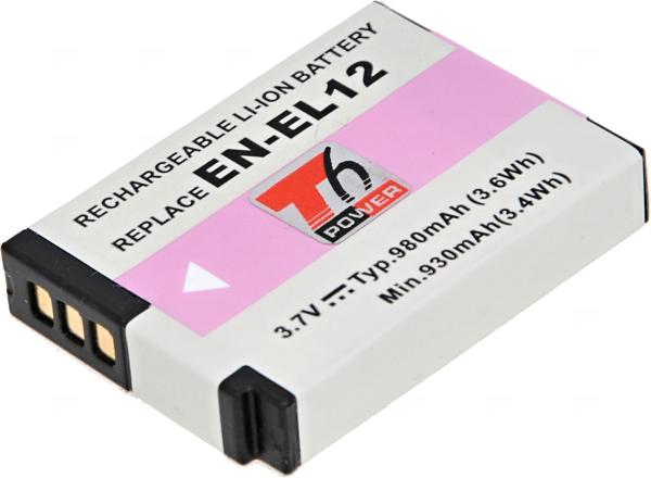 Batéria T6 Power Nikon EN-EL12, 1050mAh, 3, 8Wh, čierna