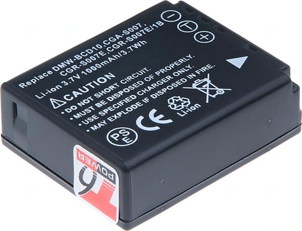 Batéria T6 Power pre Panasonic DMW-BCD10, CGA-S007, CGR-S007E, CGR-S007E/ 1B, 850mAh, 3, 1Wh 