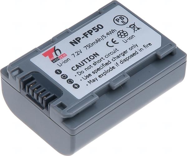 Batéria T6 Power Sony NP-FP30, NP-FP50, 750mAh, 5, 4Wh, sivá