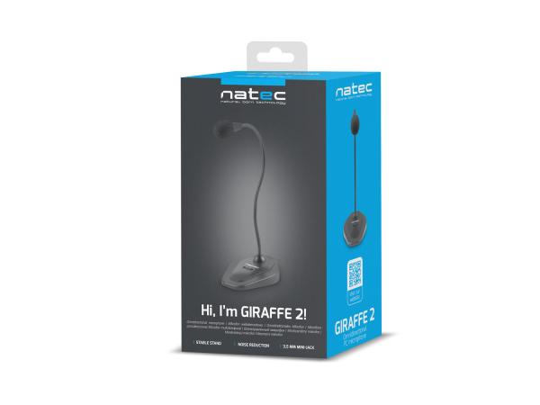 Natec mikrofón GIRAFFE 2, Mini Jack, čierny 