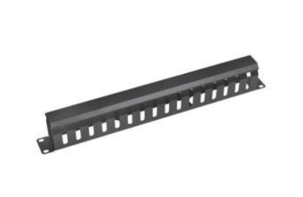 Vyvaz.panel 19"1U kov Lišta Priechodný čierny 65mm hl