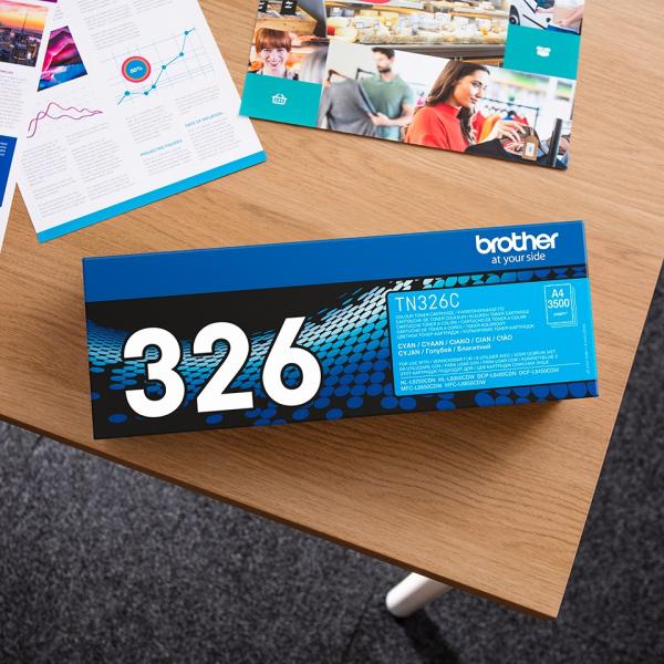 Brother TN-326C, toner cyan, 3 500 str. 