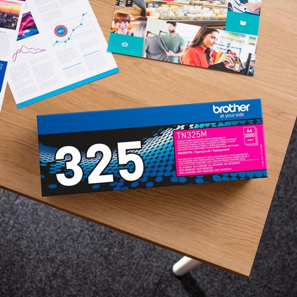 Brother TN-325M, toner magenta, 3 500 str. 