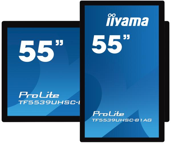 55" iiyama TF5539UHSC-B1AG: IPS, 4K, capacitive, 15P, 500cd/ m2, VGA, HDMI, DP, 24/ 7, IP54, čierny