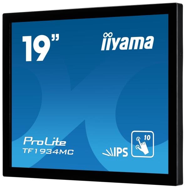 19" iiyama TF1934MC-B7X: IPS, 1280x1024, capacitive, 10P, 350cd/ m2, VGA, DP, HDMI, IP65, černý 