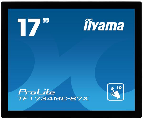 17" iiyama TF1734MC-B7X: TN, 1280x1024, capacitive, 10P, 350cd/ m2, VGA, DP, HDMI, IP65, čierny