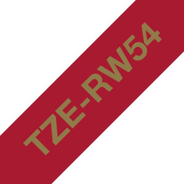 Brother TZE-RW54 zlatá na vínově červené, 24 mm, textilní páska