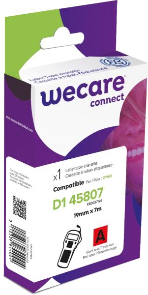 WECARE ARMOR páska kompatibilní s DYMO S0720870, Black/ Red, 19MM*7M