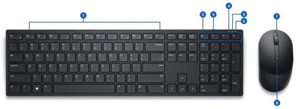 Dell set klávesnice + myš, KM5221W, bezdrátová, US / 580-AJRP 