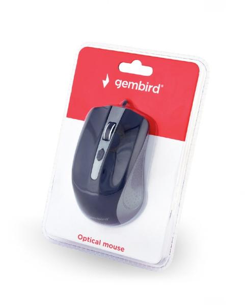 Gembird MUS-4B-01-GB/ Cestovná/ Optická/ 1 200 DPI/ Drôtová USB/ Čierna-strieborná 