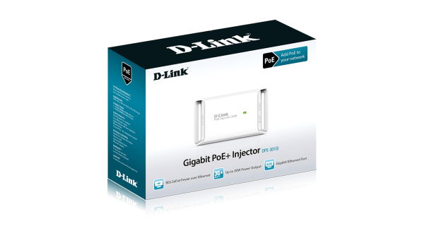 D-Link DPE-301GI 1-port Gigabit 30W PoE+ Injector 