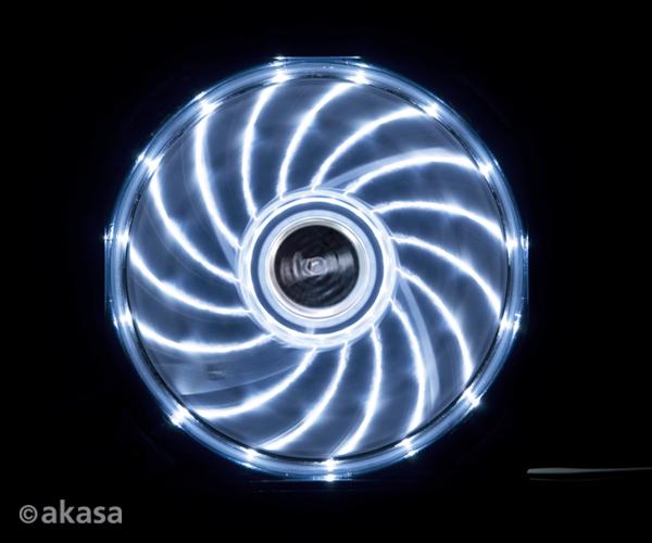 prídavný ventilátor Akasa Vegas LED 12 cm biela
