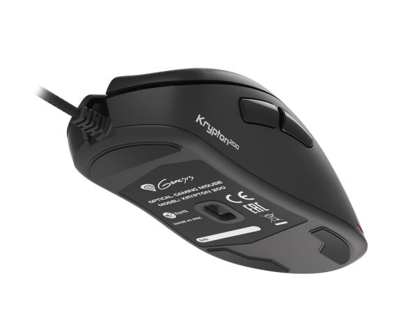 Genesis herná optická myš KRYPTON 200/ RGB/ 6400 DPI/ Herná/ Optická/ 6 000 DPI/ Drôtová USB/ Čierna 