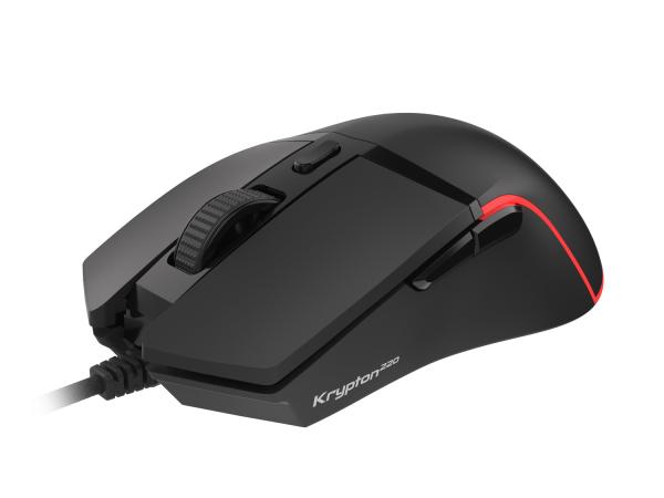 Genesis herná optická myš KRYPTON 220/ RGB/ 6400 DPI/ Herná/ Optická/ 6 000 DPI/ Drôtová USB/ Čierna 