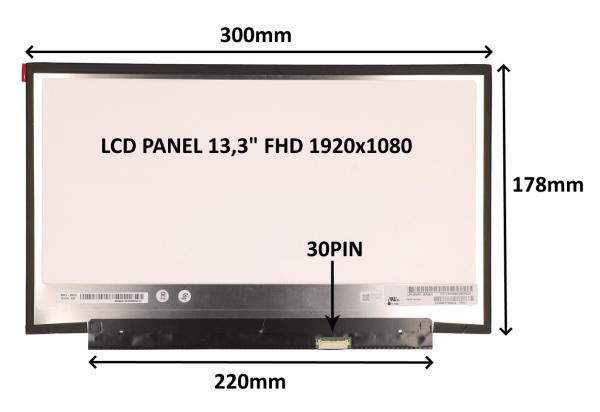 LCD PANEL 13, 3" FHD 1920x1080 30PIN MATNÝ / BEZ ÚCHYTŮ