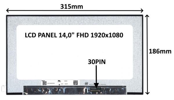 LCD PANEL 14, 0" FHD 1920x1080 30PIN MATNÝ IPS / BEZ ÚCHYTOV