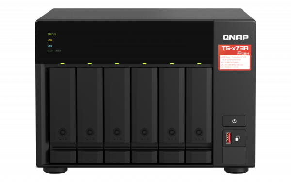 QNAP TS-673A-8G (Ryzen 2, 2GHz / 8GB RAM / 6x SATA / 2x M.2 NVMe slot / 2x 2, 5GbE / 2x PCIe / 4x USB)