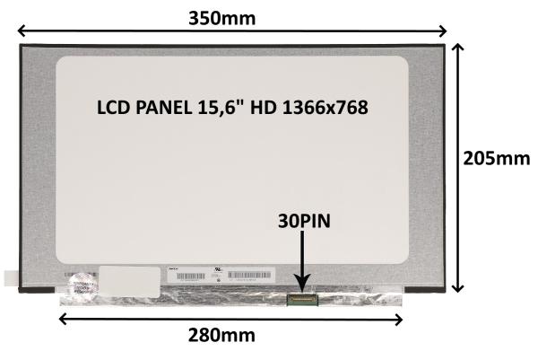 LCD PANEL 15, 6" HD 1366x768 30PIN MATNÝ / BEZ ÚCHYTOV