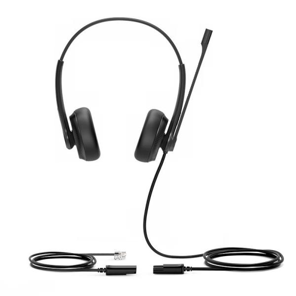 Yealink YHS34 Dual náhlavná súprava na obe uši s QD-RJ9 konektormi 