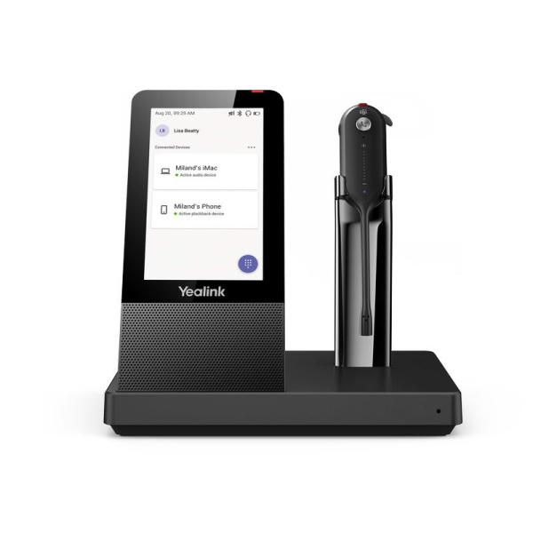 Yealink WH67 DECT základňa s dotykovým LCD as náhlavnou súpravou do jedného ucha pre Teams 