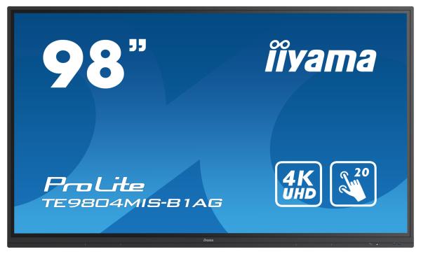 98" iiyama TE9804MIS-B1AG: IPS, 4K, 400cd/ m2, 24/ 7, iiWare, WiFi, 4x Touch Pen, HDMI, USB-C, 20P