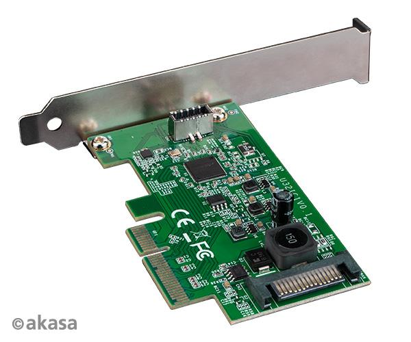 AKASA PCIe karta USB 3.2 Gen 2x2 interní konektor 