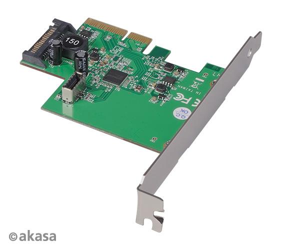 AKASA PCIe karta USB 3.2 Gen 2 interný konektor 