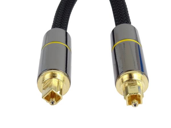 PremiumCord Optický audio kabel Toslink, OD:7mm, Gold-metal design + Nylon 0, 5m 