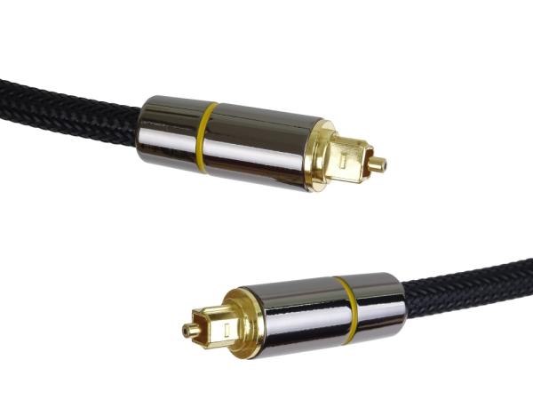 PremiumCord Optický audio kabel Toslink, OD:7mm, Gold-metal design + Nylon 1m 