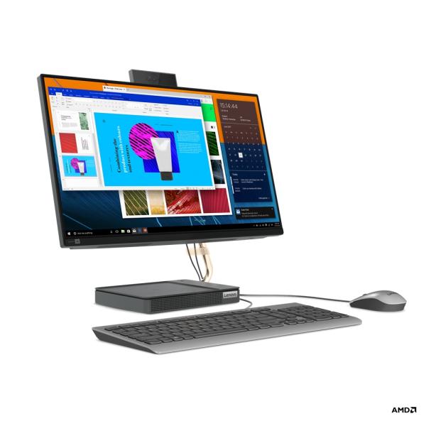 Lenovo IdeaCentre AIO 5 24ALC6 23, 8" FHD R5-5500U 12GB 512GB SSD AMD int W10 Black 2R