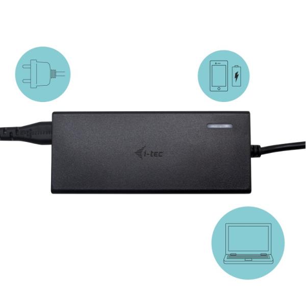 i-tec USB-C HDMI DP Docking Station with Power Delivery 100 W + i-tec Universal Charger 77W 