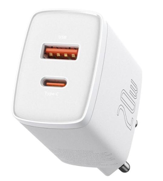 Baseus CCXJ-B02 Compact Quick Nabíjačka USB/ USB-C 20W White 