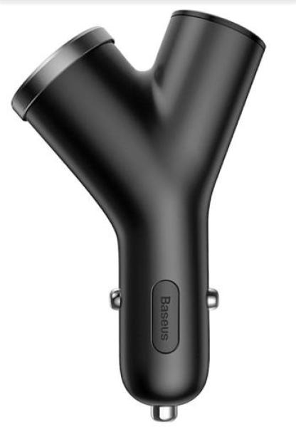 Baseus CCALL-YX01 Nabíjačka do Autá Y Type 2xUSB + Extender Black 