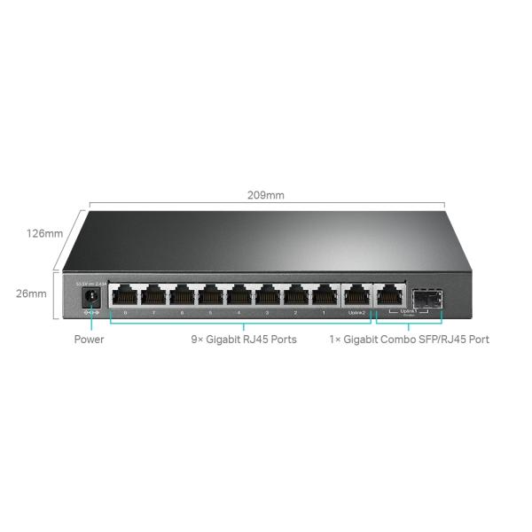 TP-Link TL-SG1210MPE 10xGb easy smart 8xPOE+ 123W switch, 1xSFP 