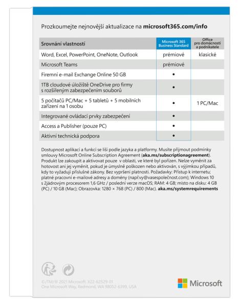 Microsoft 365 Business Standard P8 Mac/ Win CZ 