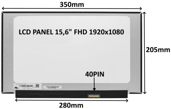 LCD PANEL 15, 6" FHD 1920x1080 40PIN MATNÝ IPS 144HZ / BEZ ÚCHYTOV