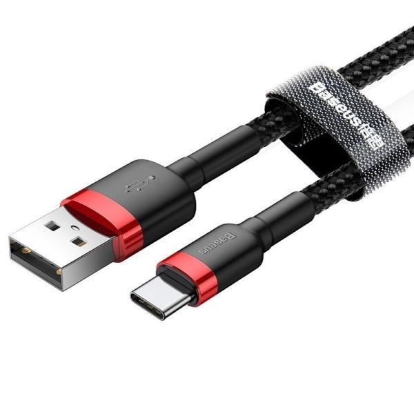 Baseus CATKLF-B91 Cafule Kábel USB-C 3A 1m Red/ Black 