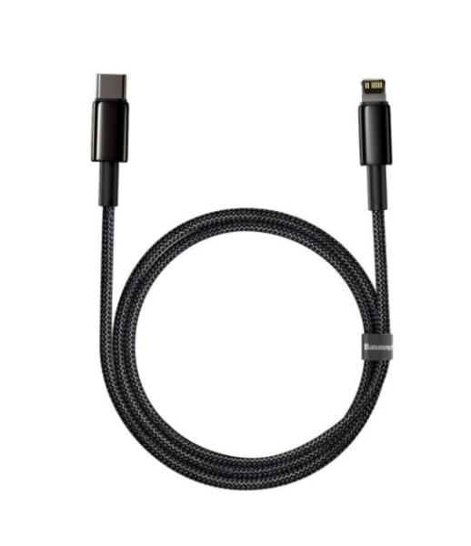 Baseus CATLWJ-01 Tungsten Gold Fast Charge Kabel USB-C to Lightning 20W 1m Black 