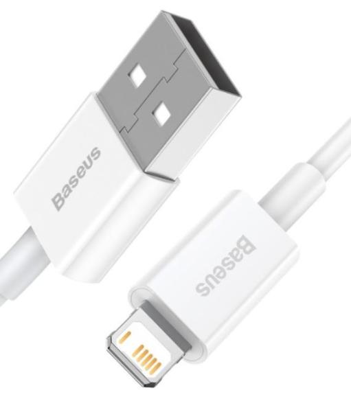 Baseus CALYS-02 Superior Fast Charging Kábel Lightning 2.4A 0.25m White 