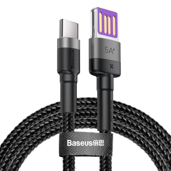 Baseus CATKLF-PG1 Cafule Quick Charging Dátový Kábel USB Double Sided to USB 40W 1m Gray/ Black
