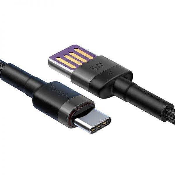 Baseus CATKLF-PG1 Cafule Quick Charging Dátový Kábel USB Double Sided to USB 40W 1m Gray/ Black 