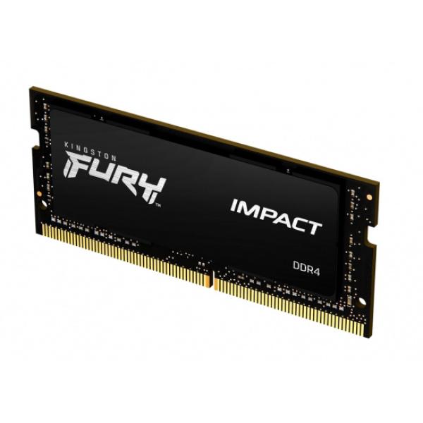 Kingston FURY Impact/ SO-DIMM DDR4/ 16GB/ 3200MHz/ CL20/ 1x16GB/ Black 