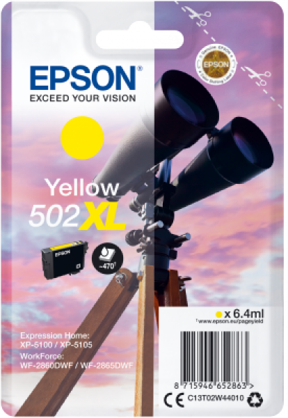 EPSON singlepack, Yellow 502XL, Ink, XL