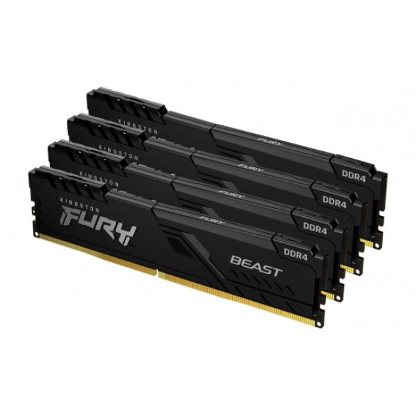 Kingston FURY Beast/ DDR4/ 128GB/ 3200MHz/ CL16/ 4x32GB/ Black 
