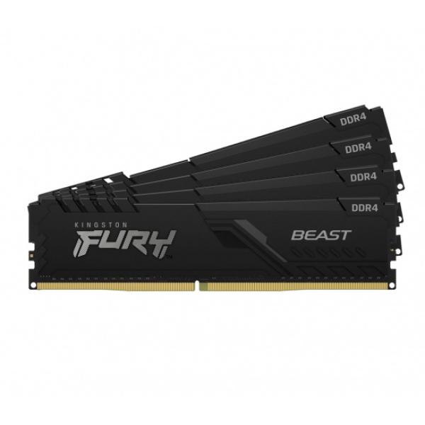 Kingston FURY Beast/ DDR4/ 128GB/ 3600MHz/ CL18/ 4x32GB/ Black