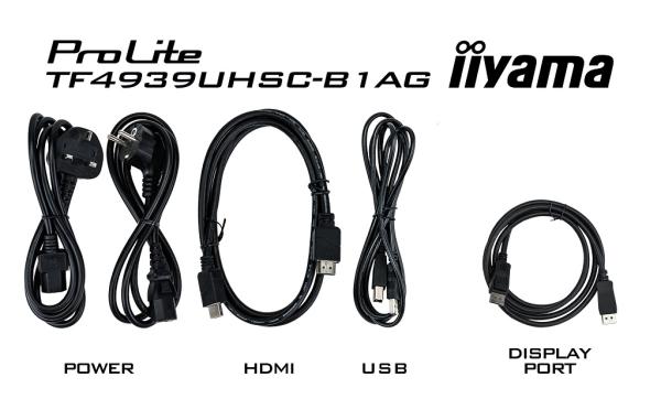 49" iiyama TF4939UHSC-B1AG: IPS, 4K, capacitive, 15P, 500cd/ m2, VGA, HDMI, DP, 24/ 7, IP54, čierny 