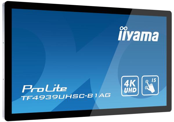 49" iiyama TF4939UHSC-B1AG: IPS, 4K, capacitive, 15P, 500cd/ m2, VGA, HDMI, DP, 24/ 7, IP54, černý 