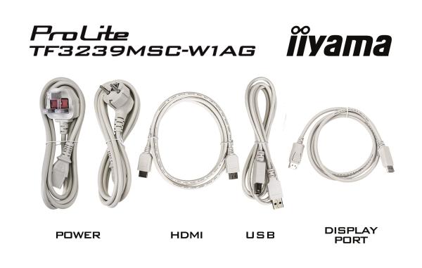 32" iiyama TF3239MSC-W1AG: AMVA, FullHD, capacitive, 12P, 500cd/ m2, VGA, HDMI, DP, 24/ 7, IP54, černý 