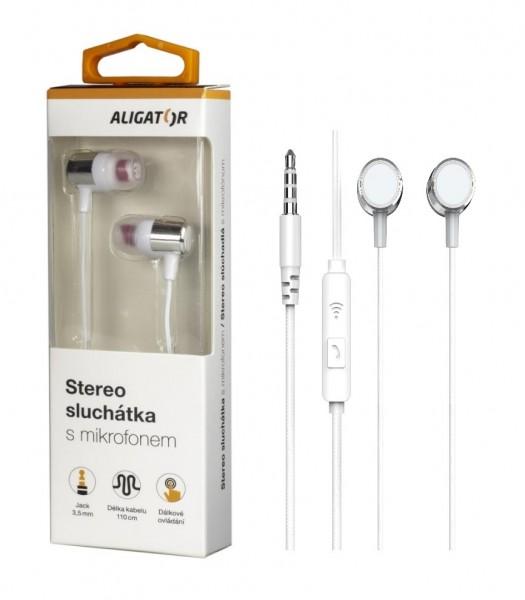 Slúchadlá ALIGATOR AE005, Strong Bass, strieborná 